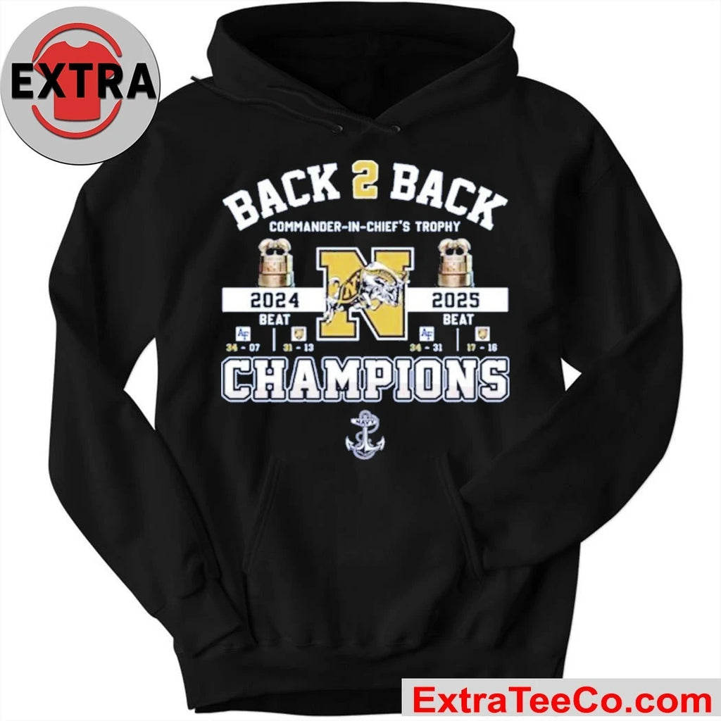 Official Navy Midshipmen Back 2 Back Commander-in-Chief’s Trophy Champions 2024-2025 Logo T-Shirt