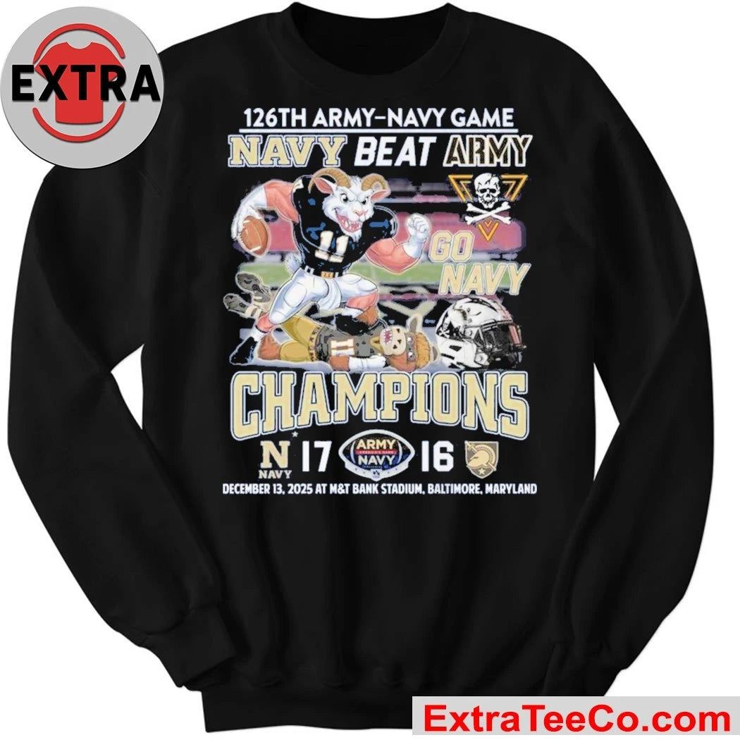 Official Navy Midshipmen CIC Trophy Champions 126th Army Navy Game December 13 2025 At M&amp;T Bank Stadium Baltimore Maryland Logo T-Shirt