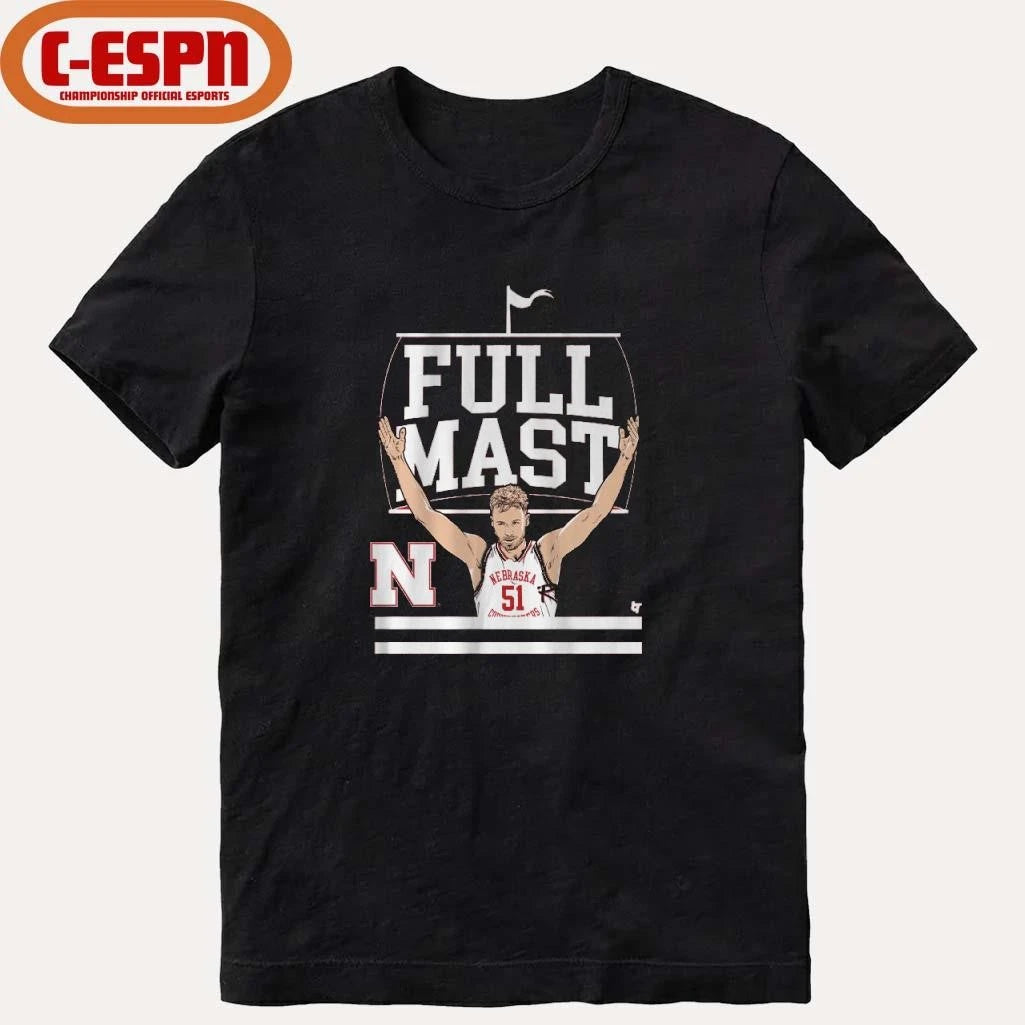 Official Nebraska Basketball Rienk Mast Full Mast Shirt