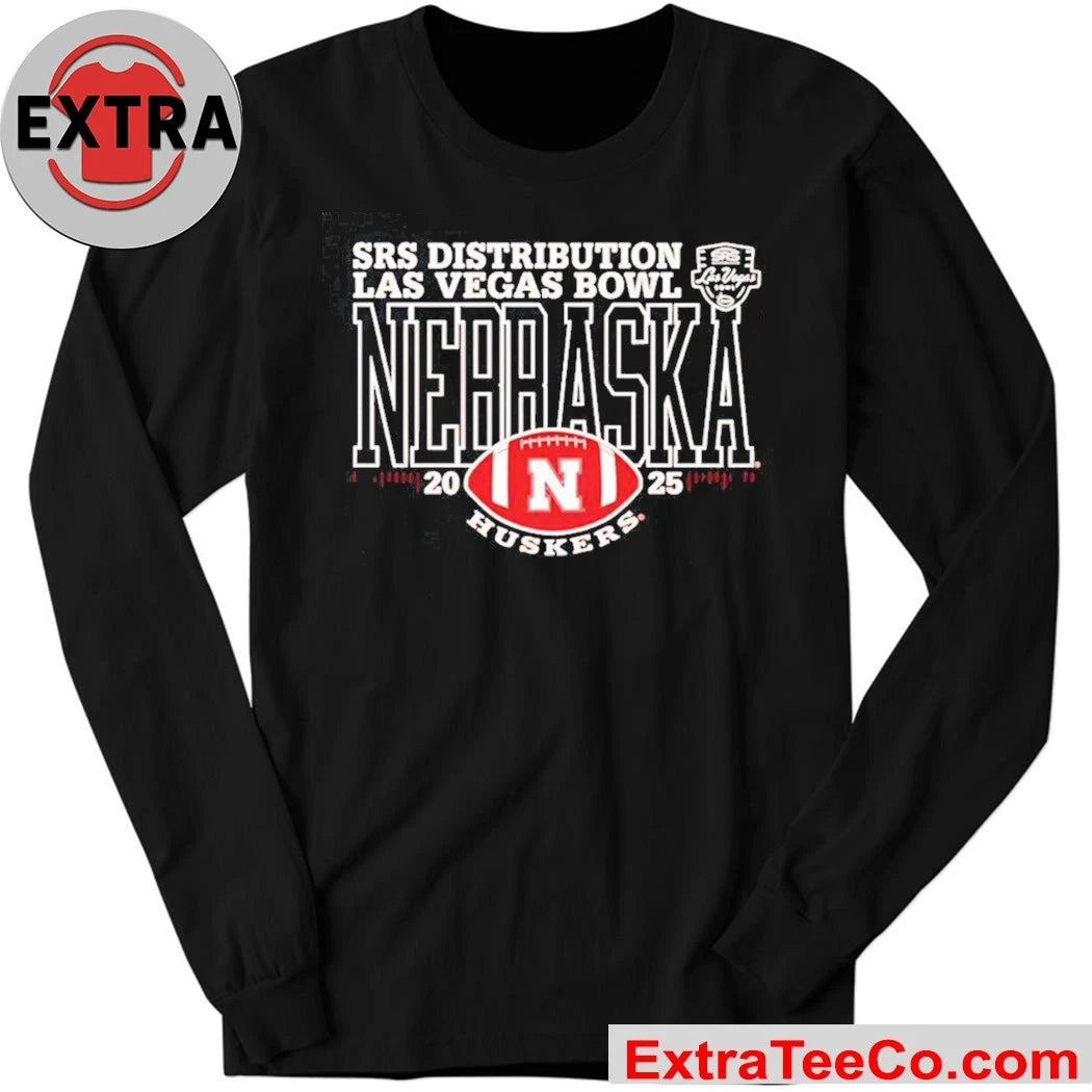 Official Nebraska Cornhuskers 2025 SRS Distribution Las Vegas Bowl Logo T-Shirt