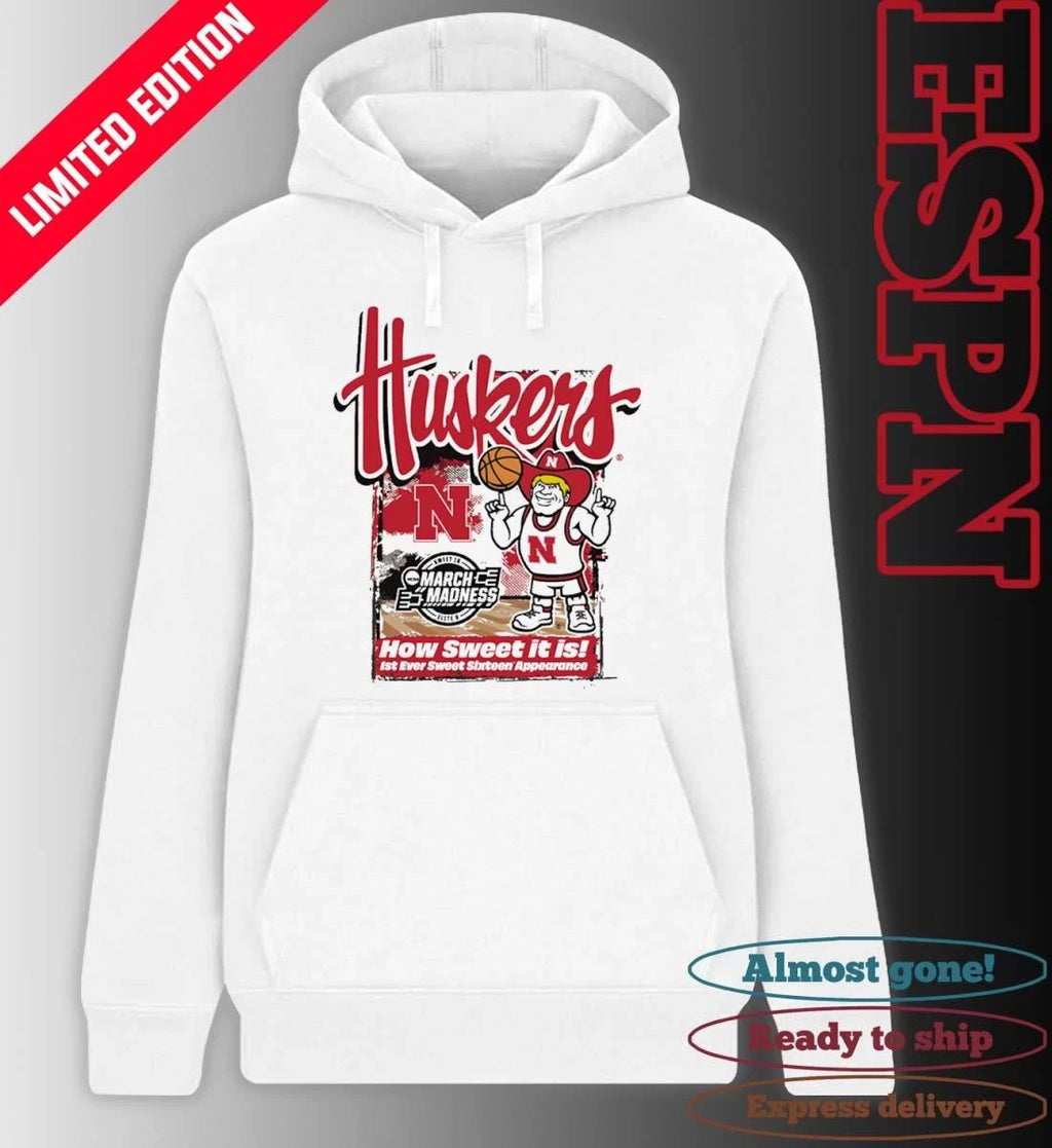 Official Nebraska Cornhuskers 2026 NCAA March Madness First Ever Sweet 16 Shirt
