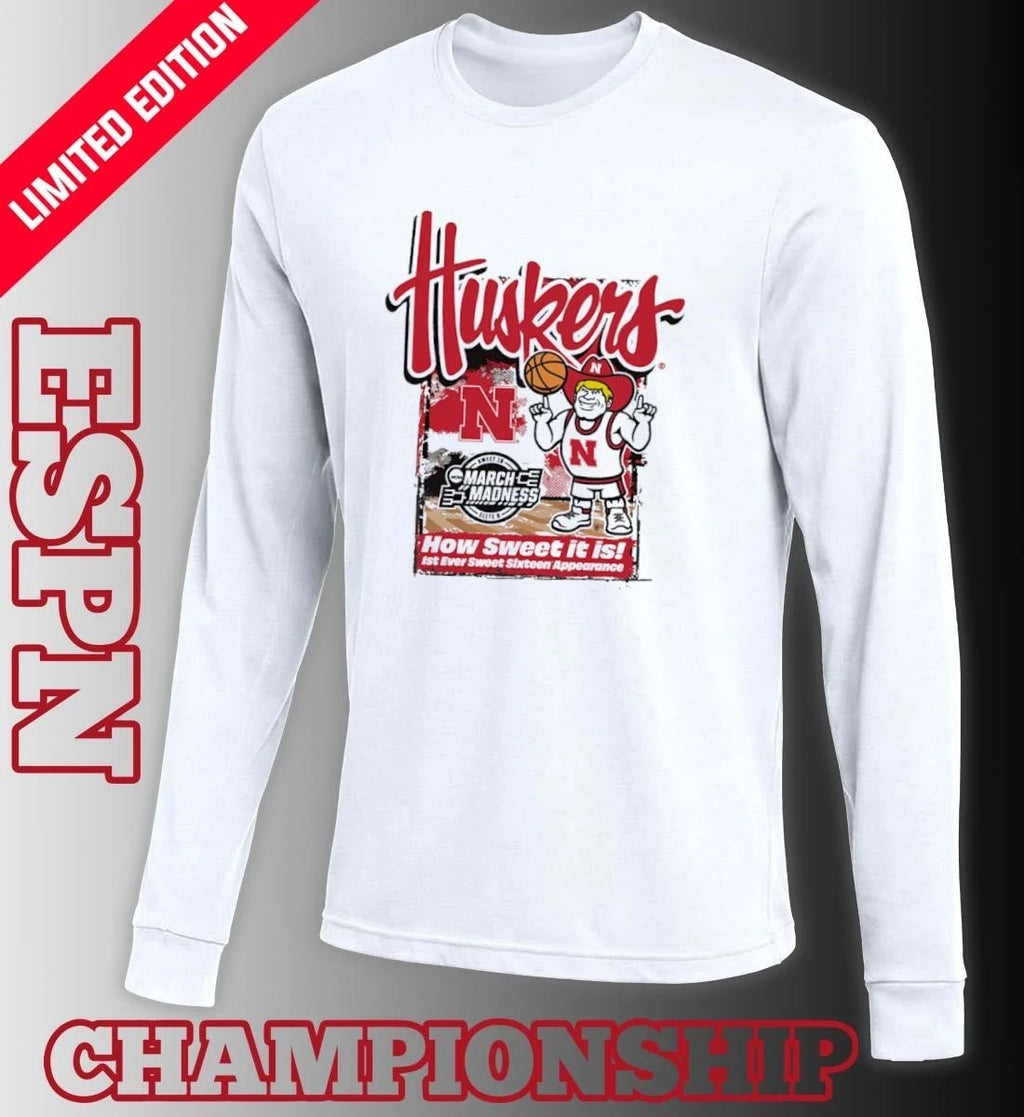 Official Nebraska Cornhuskers 2026 NCAA March Madness First Ever Sweet 16 Shirt