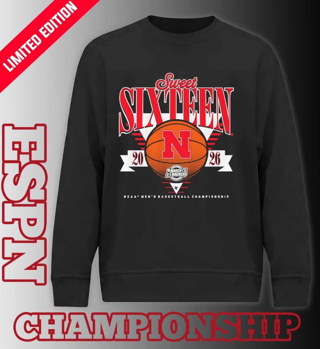 Official Nebraska Cornhuskers MBB 2026 Sweet Sixteen shirt