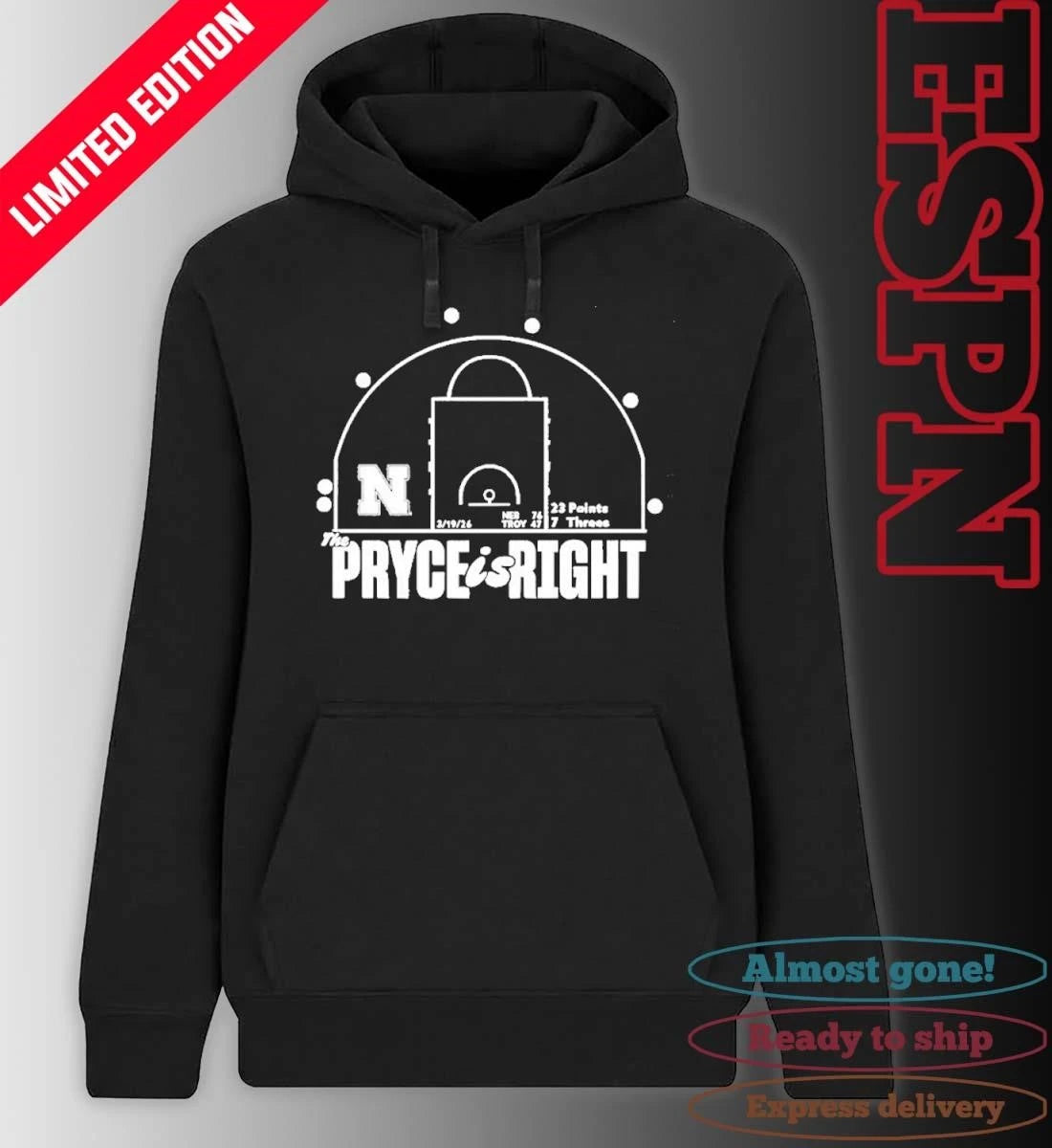 Official Nebraska Huskers Basketball Pryce Sandfort Is Right Red Shot Chart Shirt