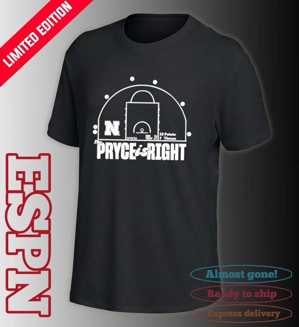 Official Nebraska Huskers Basketball Pryce Sandfort Is Right Red Shot Chart Shirt