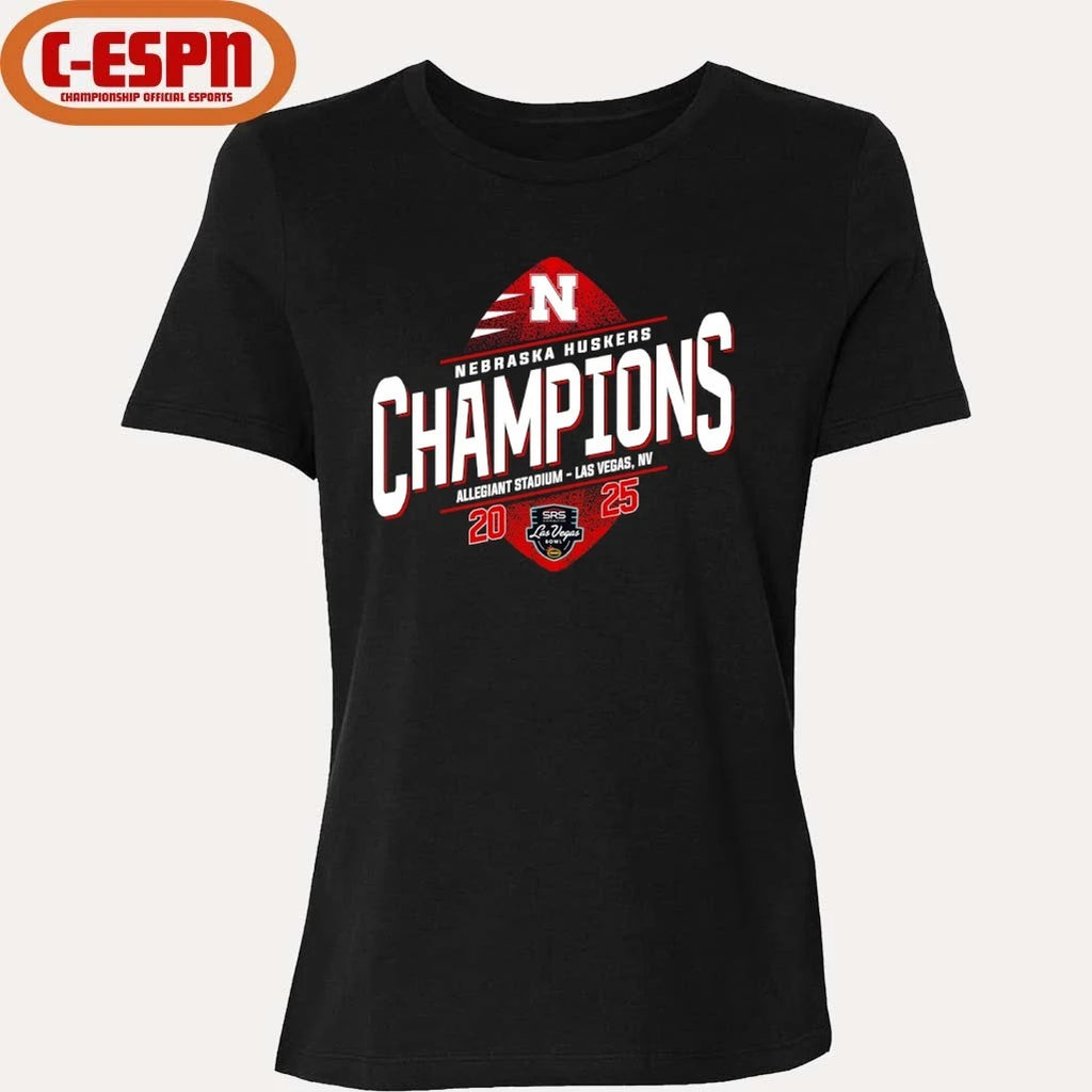 Official Nebraska Huskers SRS Distribution Las Vegas Bowl Champions T-shirt