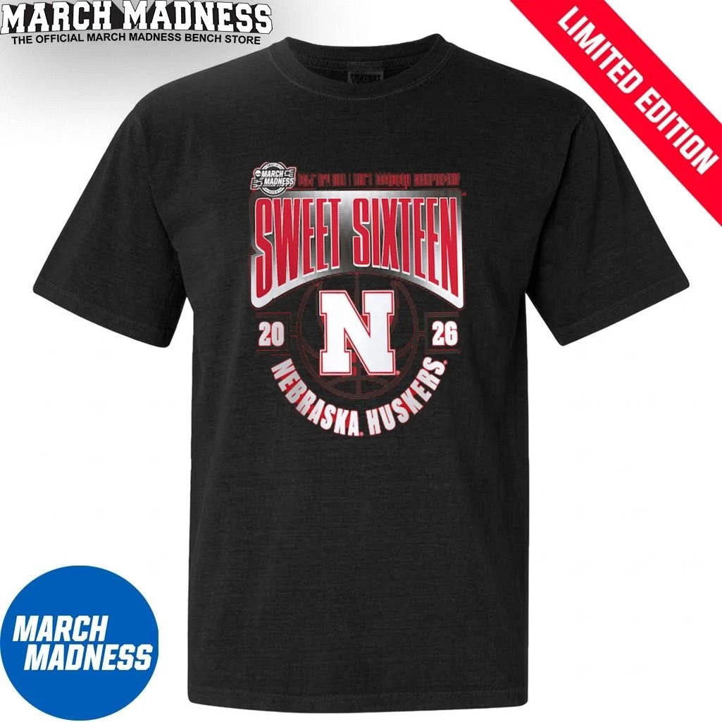 Official Nebraska Huskers Sweet 16 NCAA DI Men’s Basketball Tournament March Madness 2026 T-Shirt