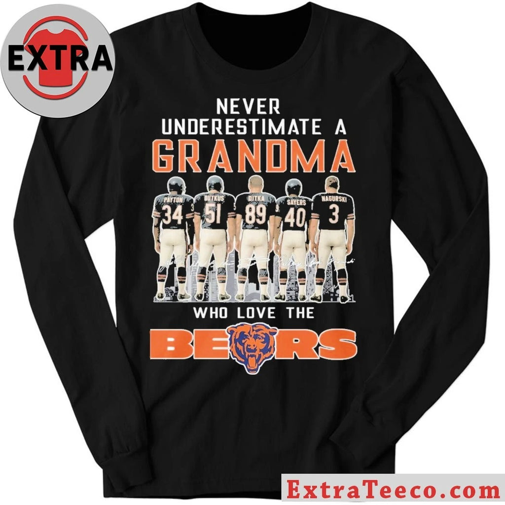 Official Never Underestimate A Grandma Who Loves The Bears Logo Shirt
