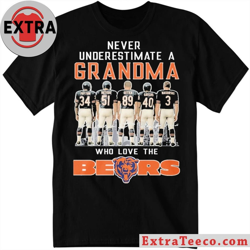 Official Never Underestimate A Grandma Who Loves The Bears Logo Shirt