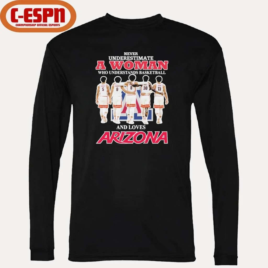 Official Never Underestimate A Woman Who Understands Basketball And Loves Arizona Men’s Basketball Shirt