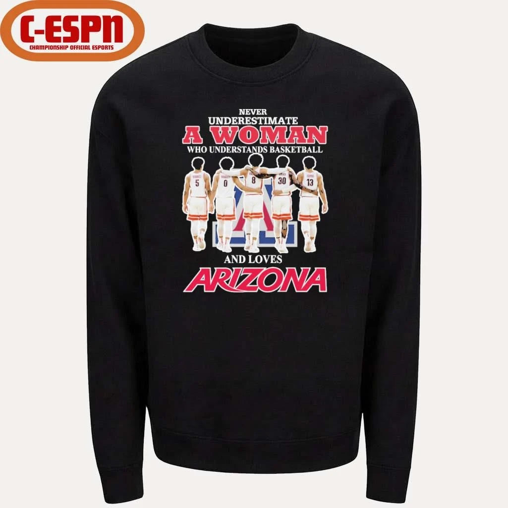 Official Never Underestimate A Woman Who Understands Basketball And Loves Arizona Men’s Basketball Shirt
