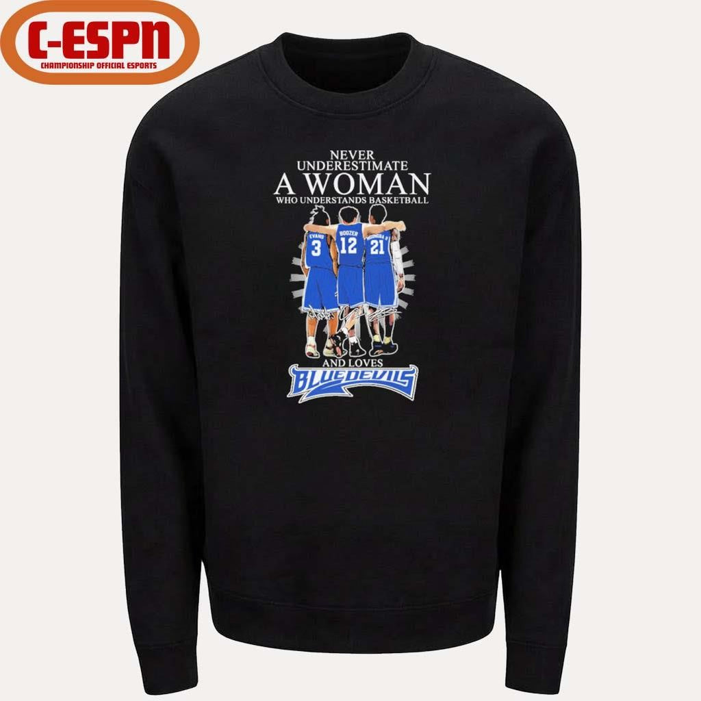 Official Never Underestimate A Woman Who Understands Basketball And Loves Duke Basketball 2026 Shirt