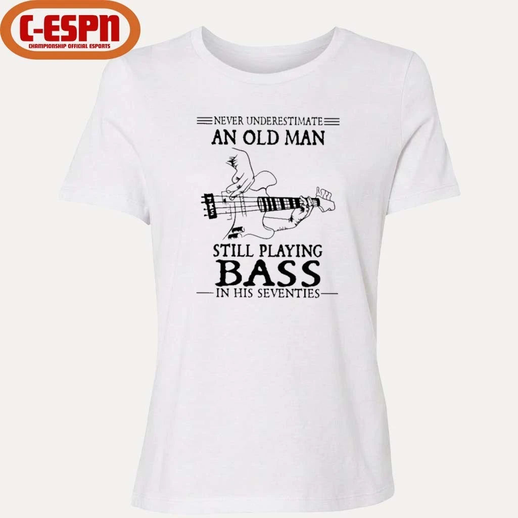 Official Never Underestimate An Old Man Still Playing BASS In His Seventies Shirt