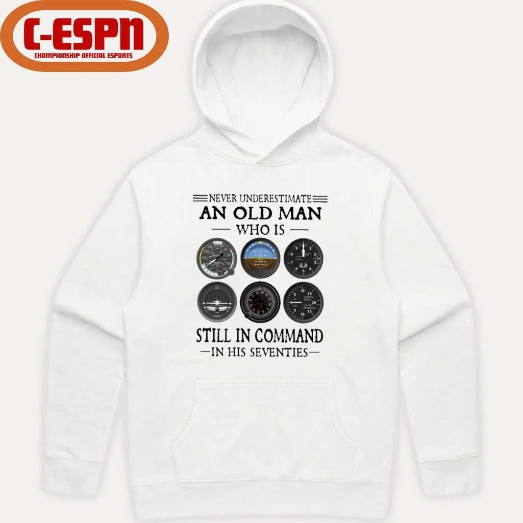 Official Never Underestimate An Old Man Who Is Still In Command In His Seventies T-Shirt