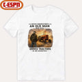 Official Never Underestimate An Old Man Who Still Drives Tractors In His Seventies Retro Shirt