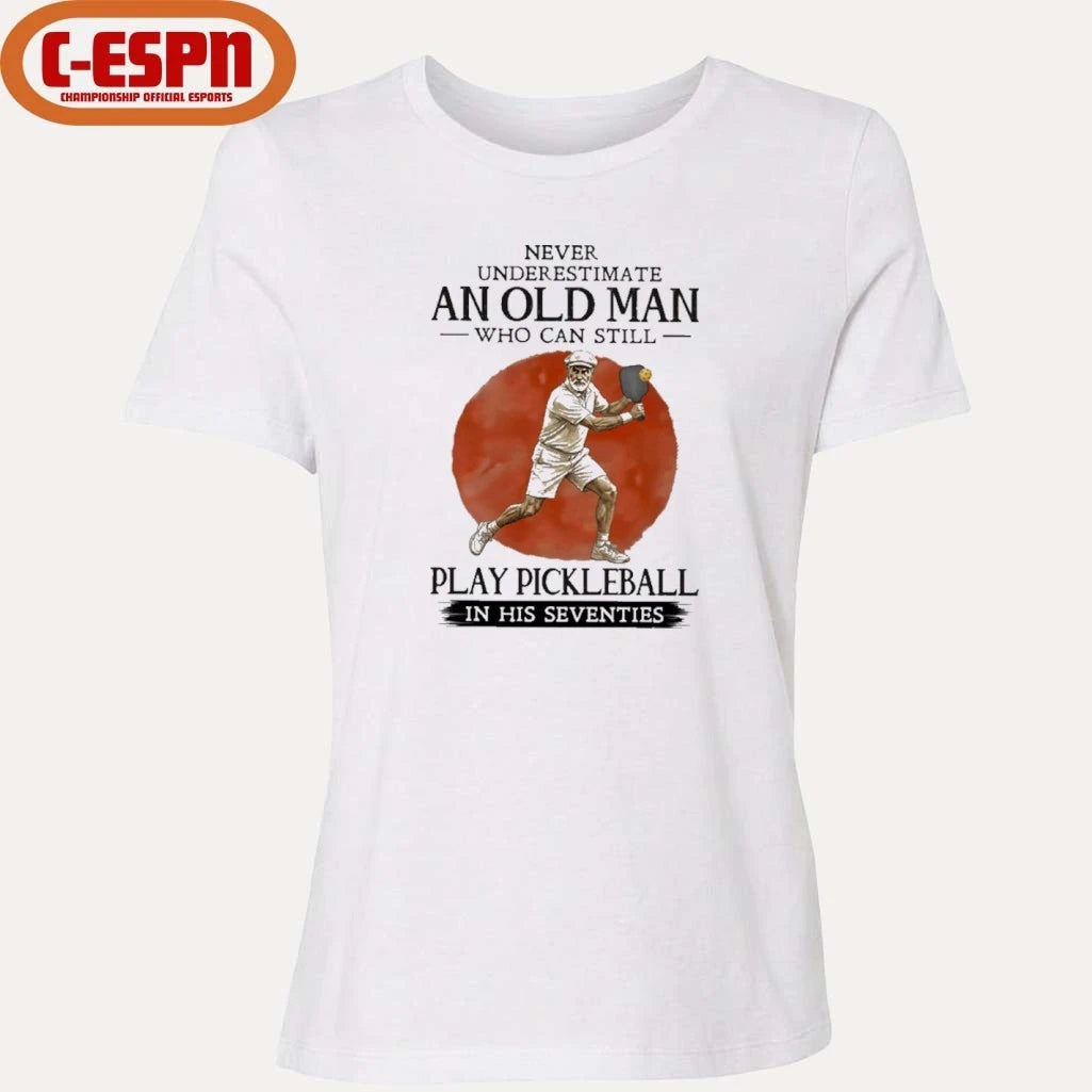 Official Never Underestimate An Old Man Who Still Play Pickleball In His Seventies shirt