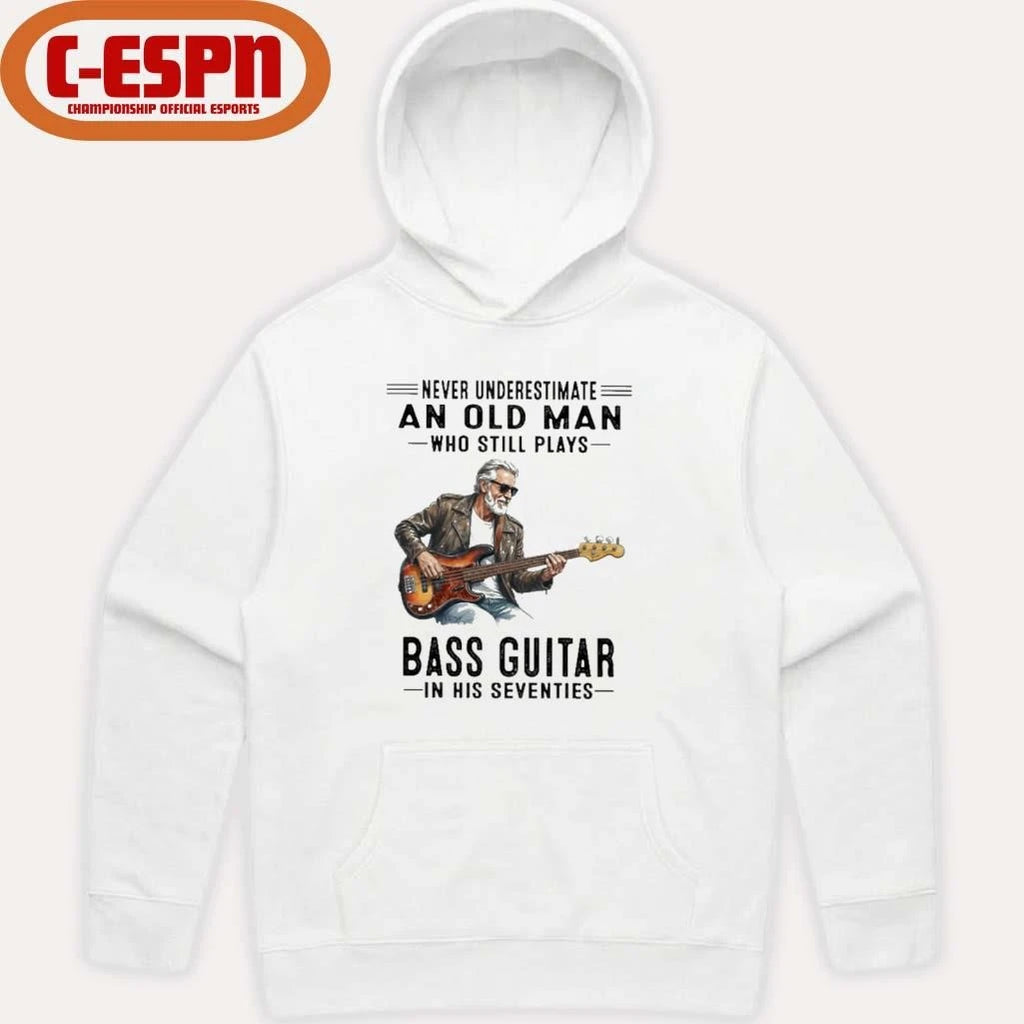 Official Never Underestimate An Old Man Who Still Plays Bass Guitar In His Seventies Classic T-Shirt