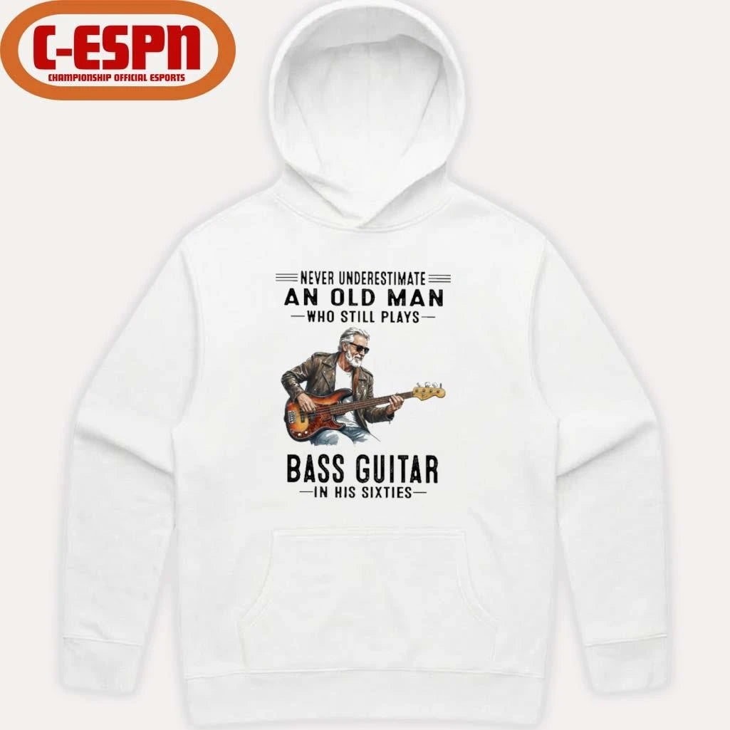 Official Never Underestimate An Old Man Who Still Plays Bass Guitar In His Sixties Classic T-Shirt