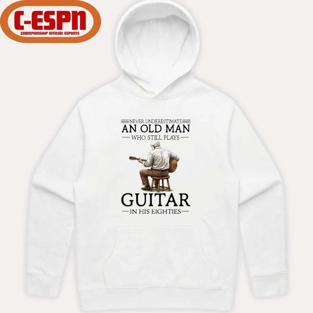 Official Never Underestimate An Old Man Who Still Plays Guitar In His 80s Shirt