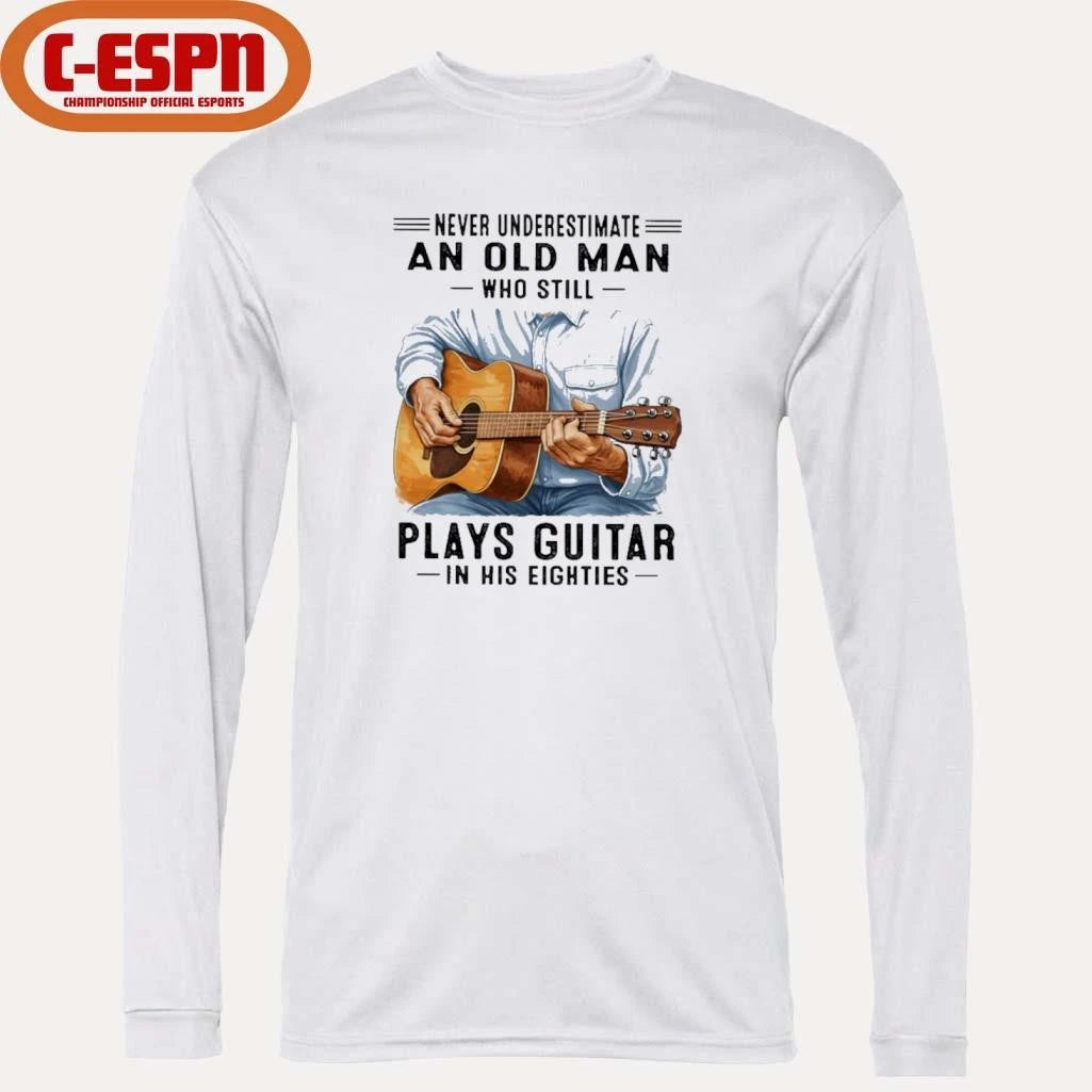Official Never Underestimate An Old Man Who Still Plays Guitar In His Eighties Classic T-Shirt