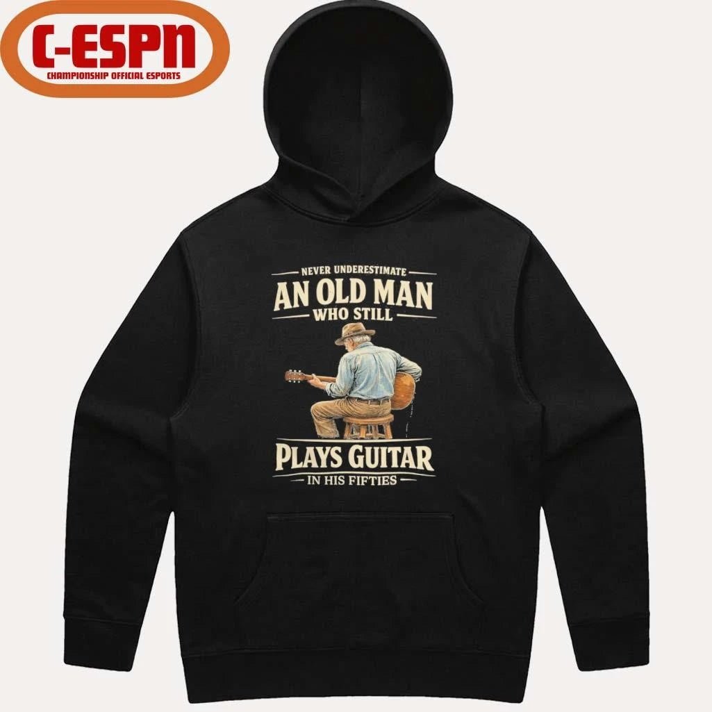 Official Never Underestimate An Old Man Who Still Plays Guitar In His Fifties shirt