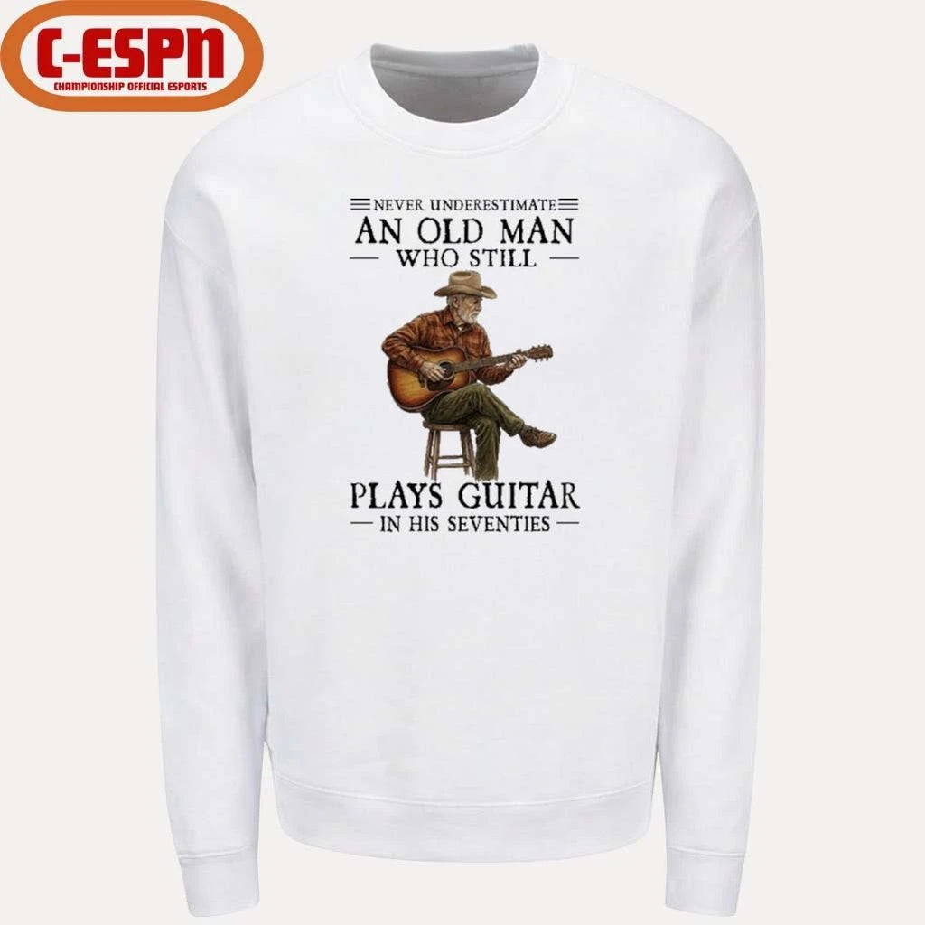 Official Never Underestimate An Old Man Who Still Plays Guitar In His Seventies 2026 Shirt