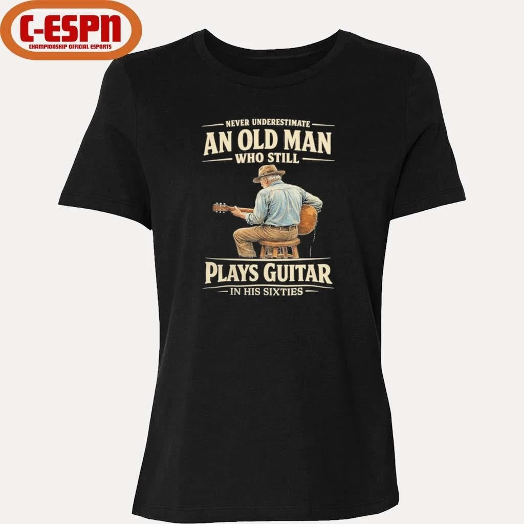 Official Never Underestimate An Old Man Who Still Plays Guitar In His Sixties shirt