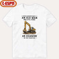 Official Never Underestimate An Old Man Who Still Runs An Excavator In His Eighties T-Shirt