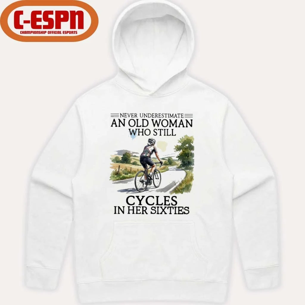Official Never Underestimate An Old Woman Who Still Cycles In Her Sixties Classic T-Shirt