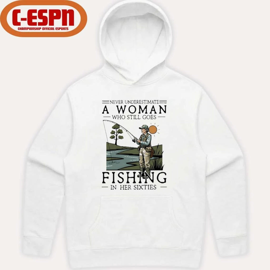 Official Never Underestimate An Old Woman Who Still Goes Fishing In Her Sixties Shirt