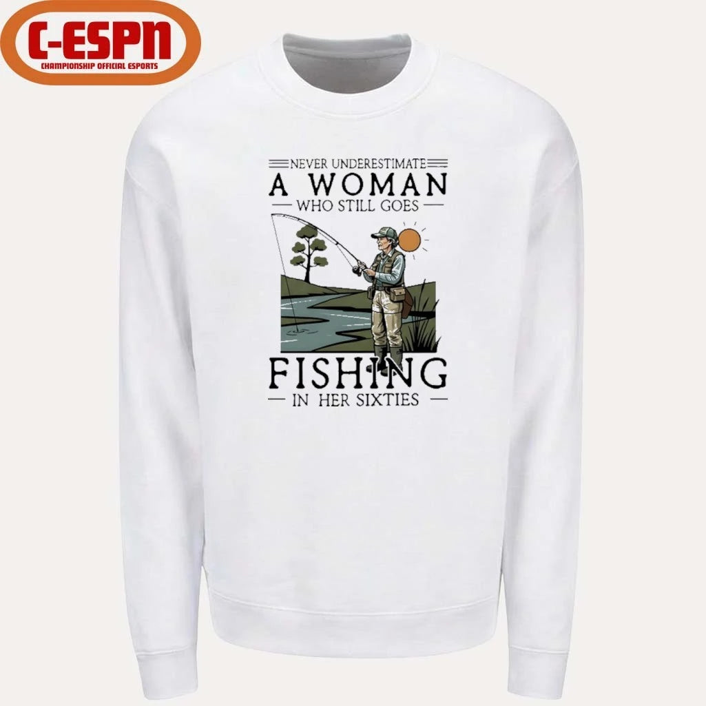 Official Never Underestimate An Old Woman Who Still Goes Fishing In Her Sixties Shirt