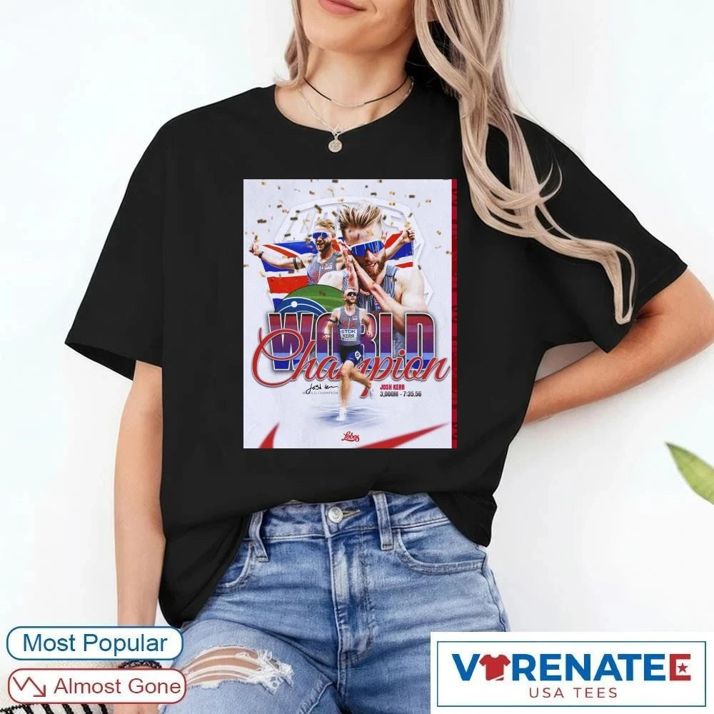 Official New Mexico XC TF World Champions Josh Kerr 3000M Signature T-Shirt
