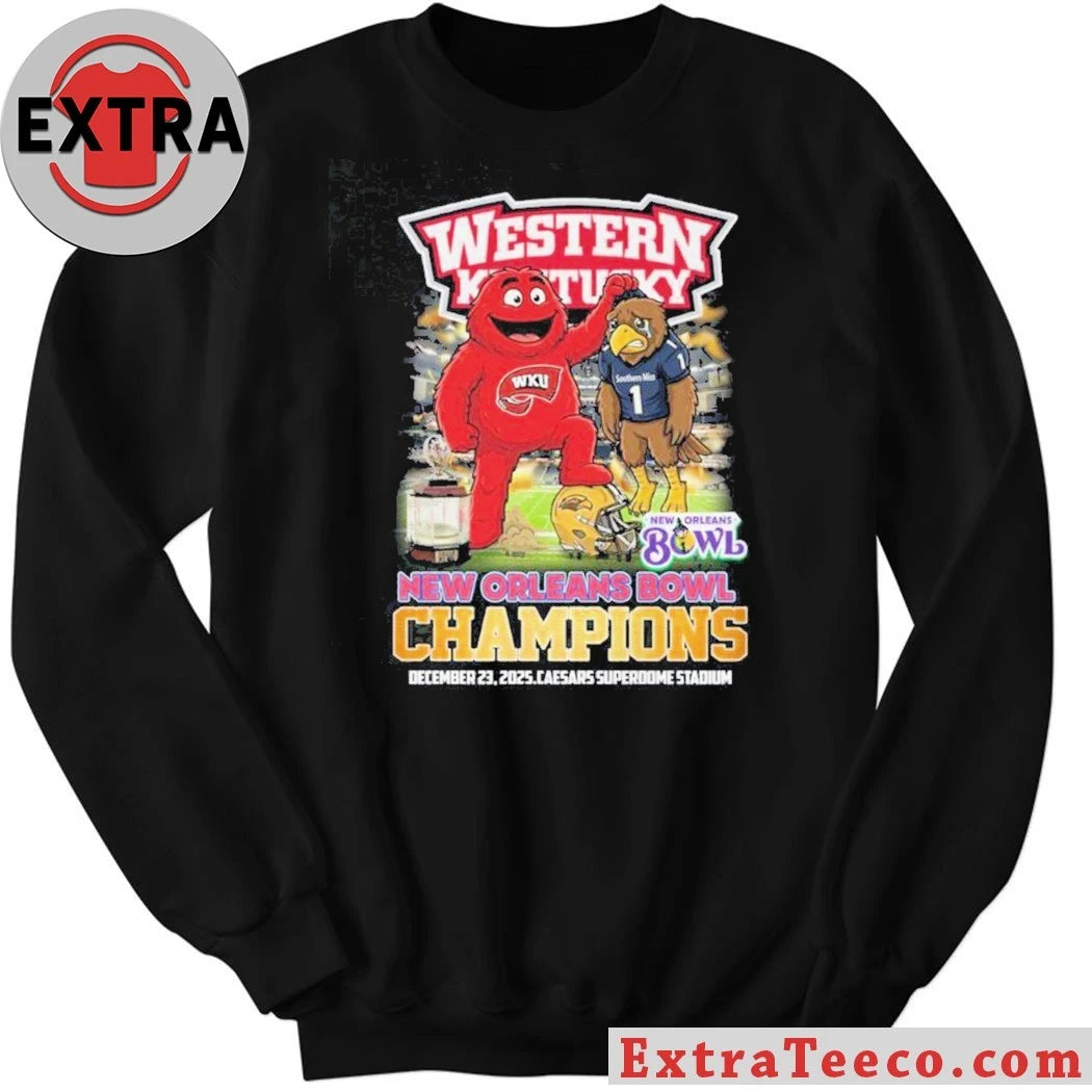 Official New Orleans Bowl Champions of the Western Kentucky Hilltoppers December 23 2025 Caesars Superdome Stadium Shirt