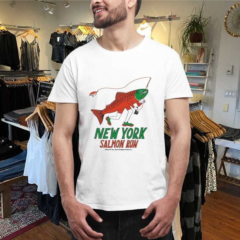 Official New York Salmon Run Only NY Fishing Shirts