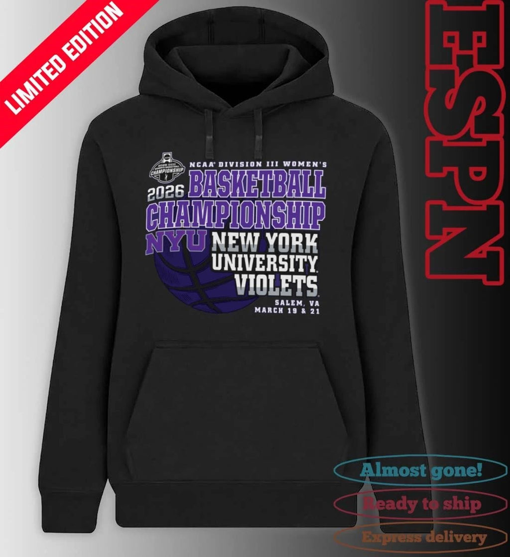 Official New York University Violets 2026 NCAA DIII Women’s Basketball Championship Shirt