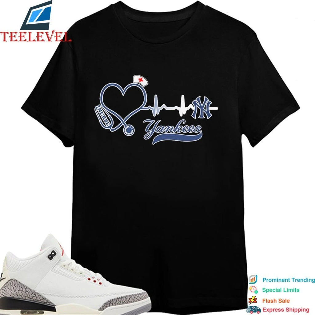 Official New York Yankees Stethoscope Nurse Heart Shirts