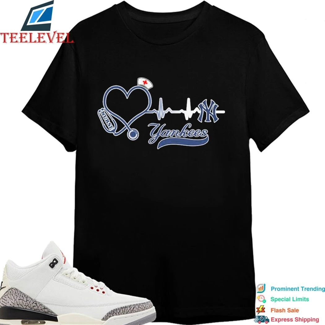 Official New York Yankees Stethoscope Nurse Heart Shirts