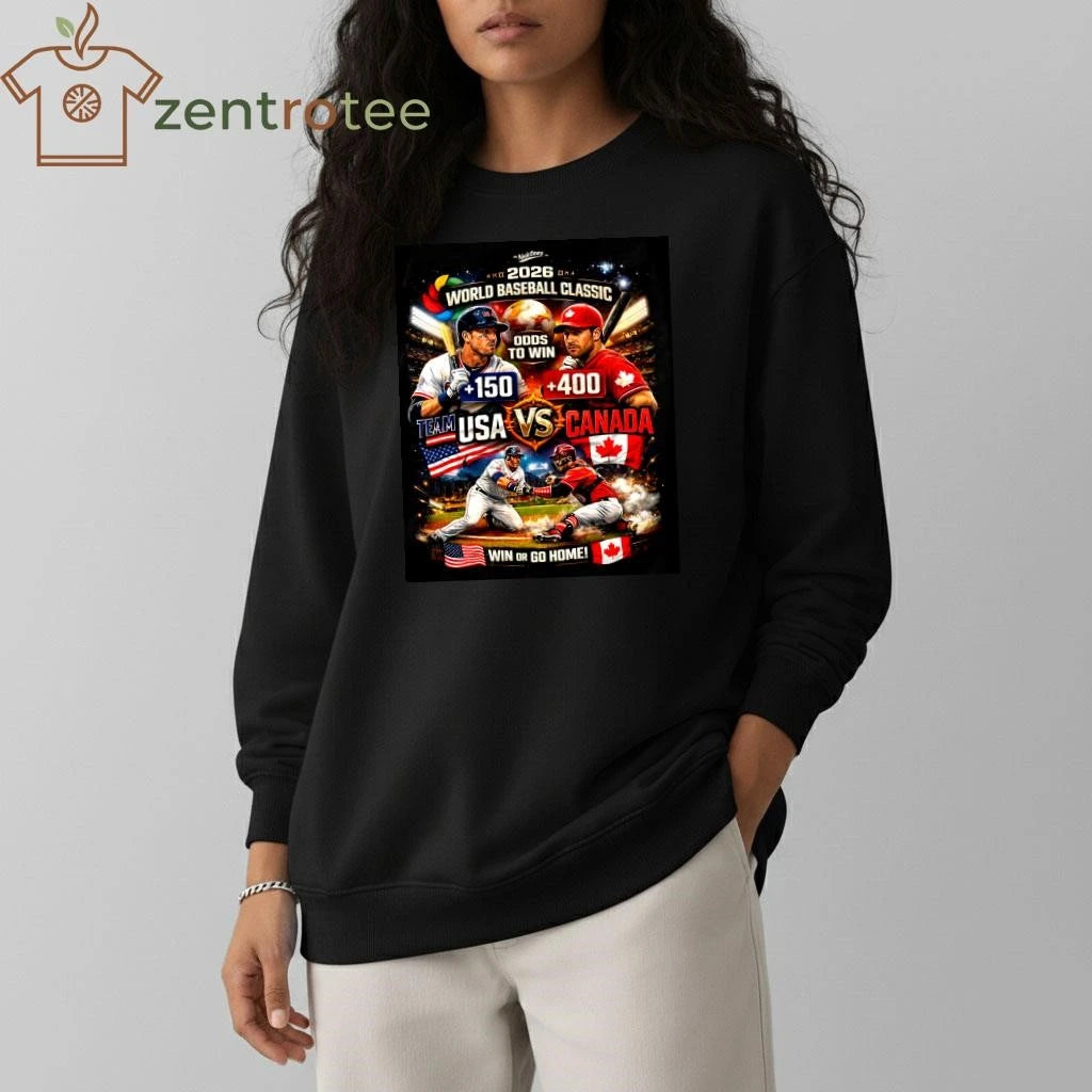 Official Nkctees 2026 World Baseball Classic Team USA vs Canada Odds to Win Baseball Fan T-Shirt