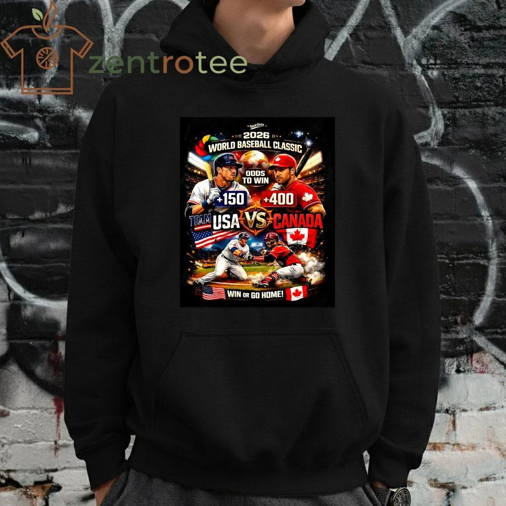 Official Nkctees 2026 World Baseball Classic Team USA vs Canada Odds to Win Baseball Fan T-Shirt