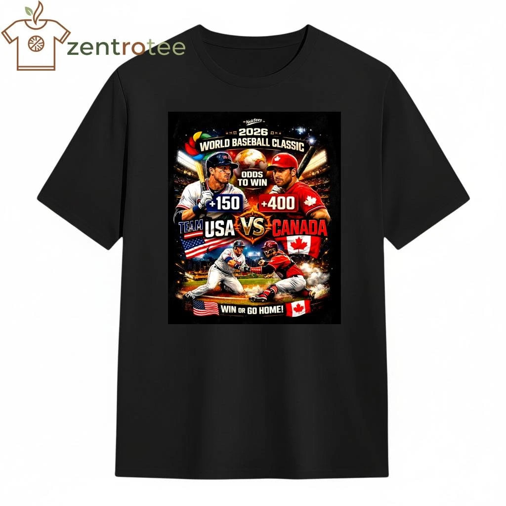 Official Nkctees 2026 World Baseball Classic Team USA vs Canada Odds to Win Baseball Fan T-Shirt