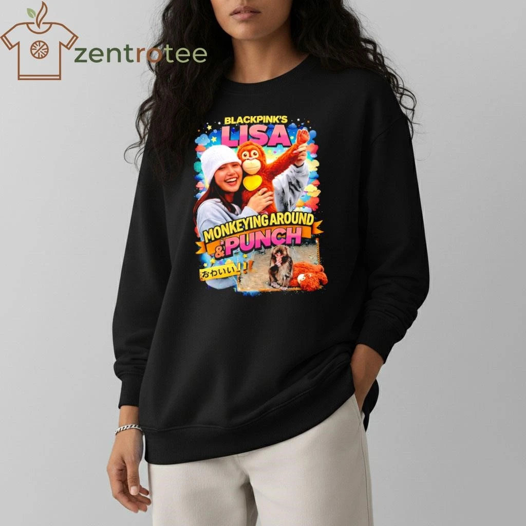 Official Nkctees Viral Monkey &amp; Punch Meme with Lisa Blackpink tee