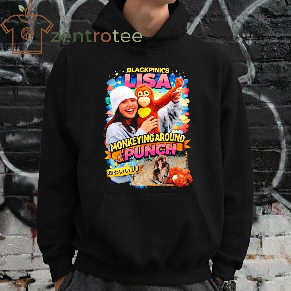 Official Nkctees Viral Monkey &amp; Punch Meme with Lisa Blackpink tee
