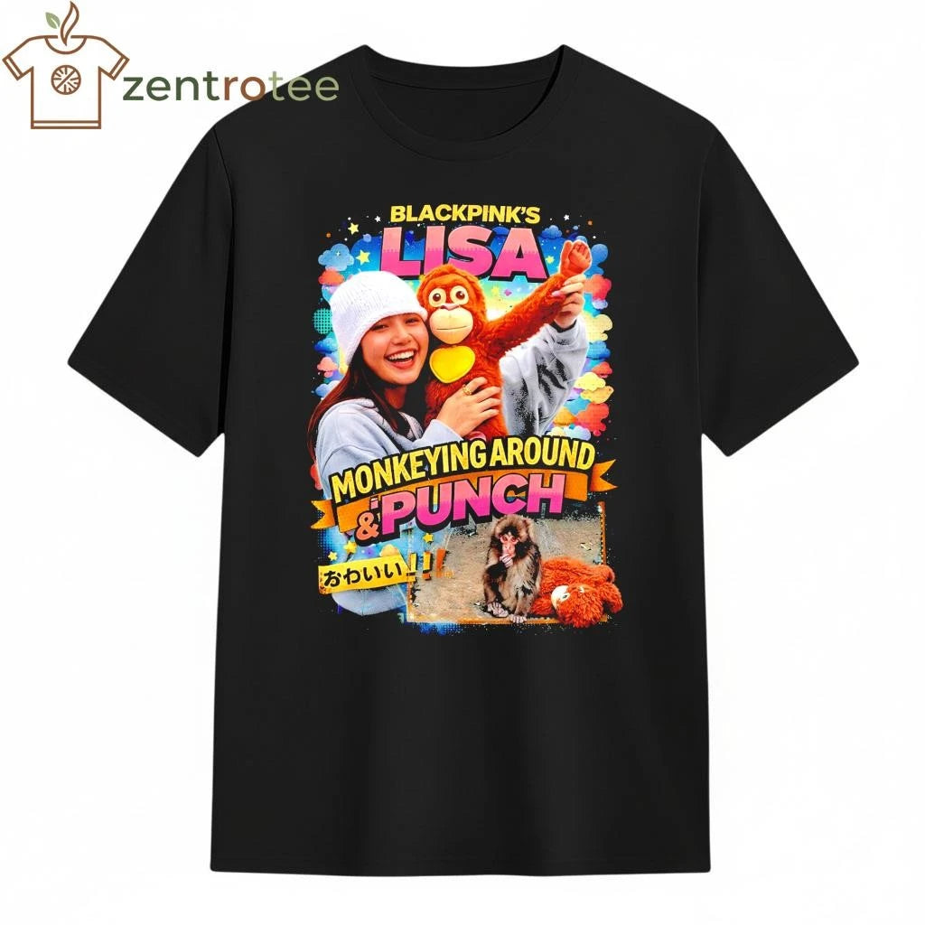 Official Nkctees Viral Monkey &amp; Punch Meme with Lisa Blackpink tee