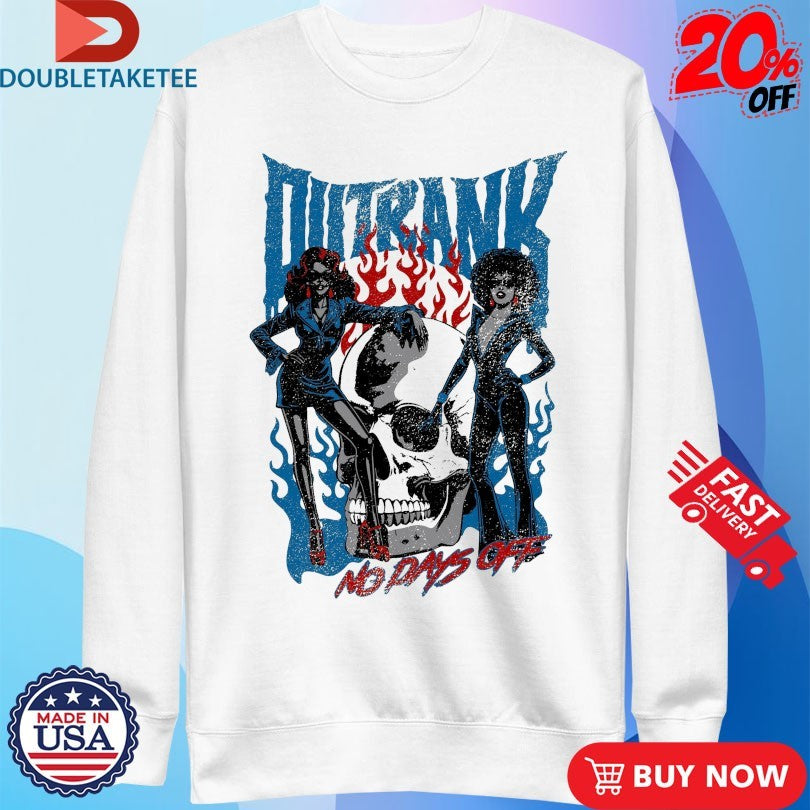 Official No Days Off Outrank Skull Shirts