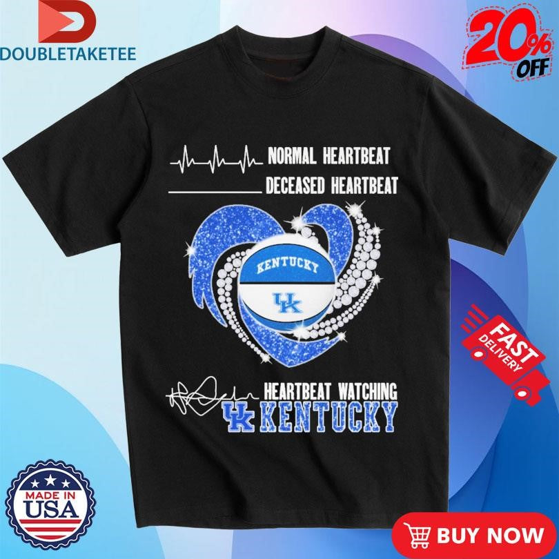 Official Normal Heartbeat Deceased Heartbeat Watching Kentucky Wildcats Diamond Heart Shirts