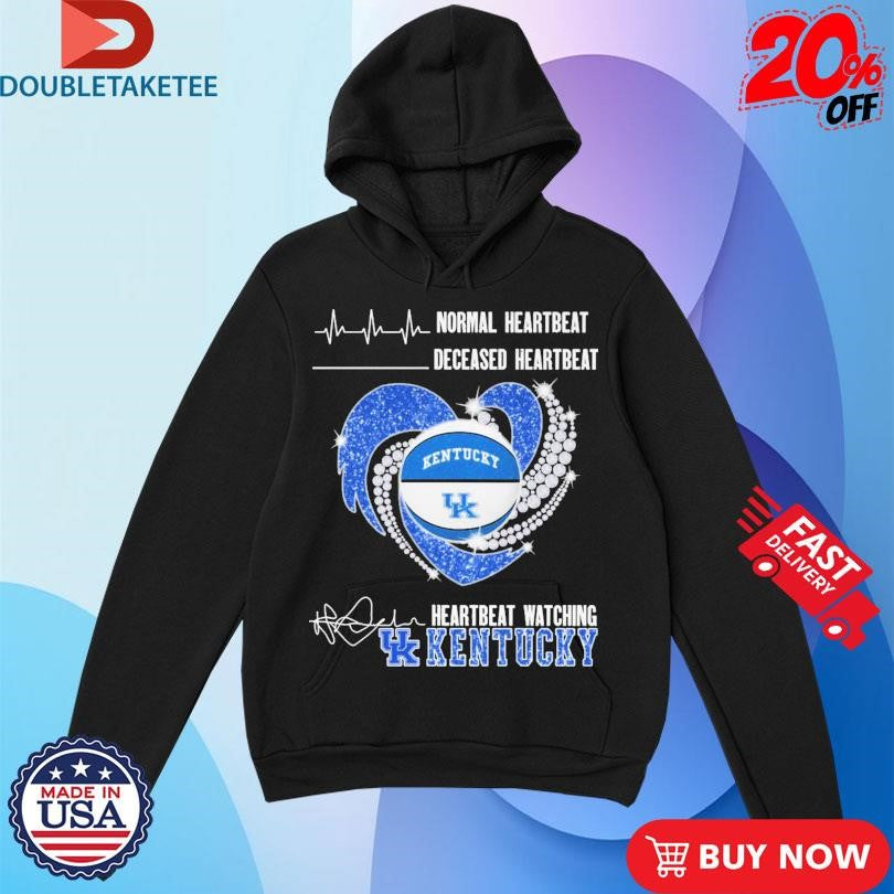 Official Normal Heartbeat Deceased Heartbeat Watching Kentucky Wildcats Diamond Heart Shirts