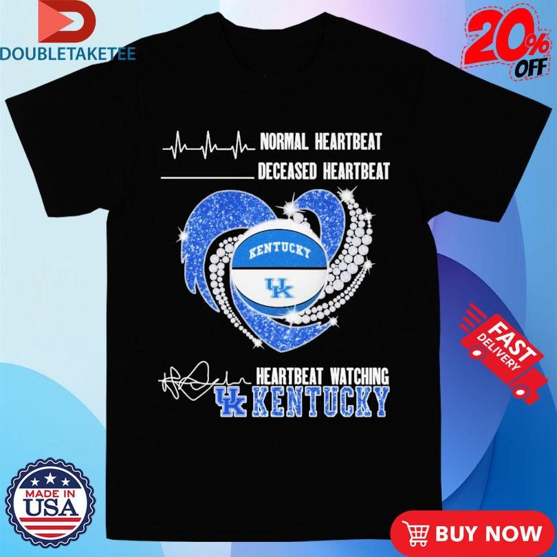 Official Normal Heartbeat Deceased Heartbeat Watching Kentucky Wildcats Diamond Heart Shirts