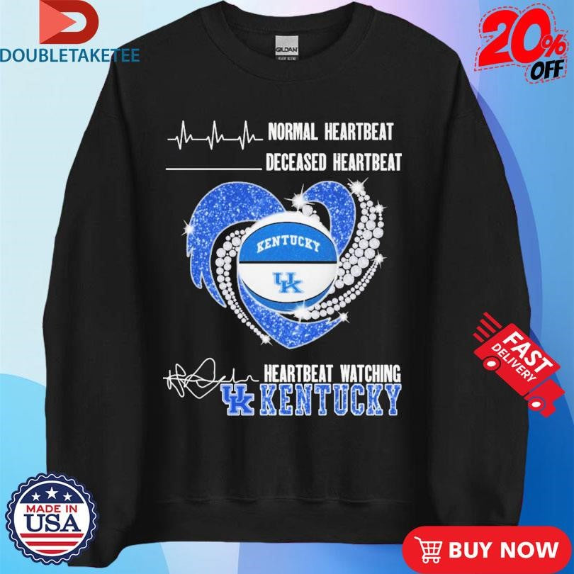 Official Normal Heartbeat Deceased Heartbeat Watching Kentucky Wildcats Diamond Heart Shirts