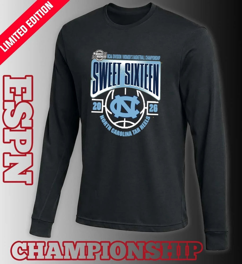 Official North Carolina Tar Heels Sweet 16 NCAA DI Women’s Basketball Tournament March Madness 2026 T-Shirt