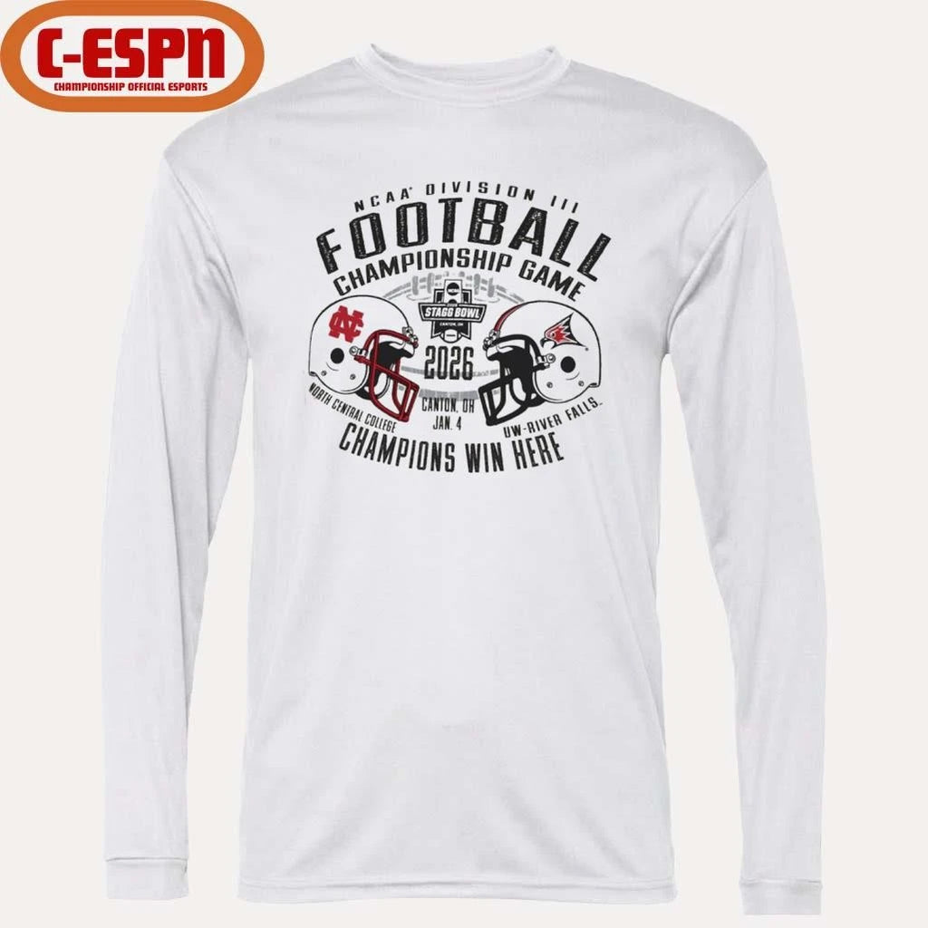 Official North Central Cardinals Vs UW-River Falls 2025 NCAA DIII Football Championship Game Matchup Shirt
